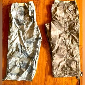 2 pairs of new with tags woman’s size 22W camouflage gray& Brown capri